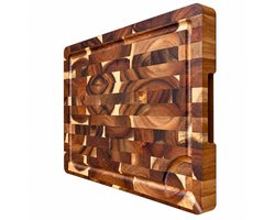 LAVORI Houten Snijplank - Acacia snijplank - serveerplank - Antislip - Met Sapgeul & Handvaten - Stijlvol & Duurzaam - 38x28x3cm