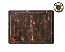 LAVORI Houten Snijplank - Borrelplank - Acacia - Antislip - Met Sapgeul & Handvaten - Stijlvol & Duurzaam - 38x28x3cm