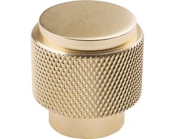 Lavuzo Kastknop Ribbel Satijn Goud 20x25 mm | Per stuk | Meubelgreep goud | Gouden deurgreep