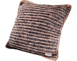 Layan - Raffia Zeegras Sierkussen - Kussen M - 50x50cm - Naturel/Zwart