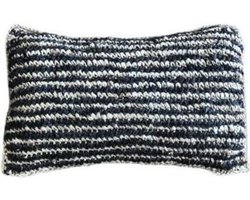 Layan - Raffia Zeegras Sierkussen / Kussen S 30x50cm - Naturel/Zwart