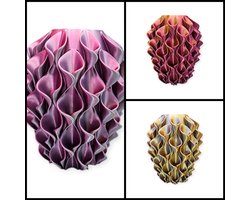 Layerzz - trendy vaas Florea (20cm)- droogbloemen en zijdebloemen -uniek- meerkleurig- goud zilver roze