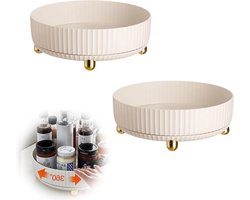 Lazy Susan Draaitafel Organizer - 360° Draaibare Opberglade - Make-up Parfum Organizer - 87 Inch - Draaibare Draaibare Kast Organizer voor Make-up Cosmetica - Aanrecht Tafel Pantry Badkamer - Set van 2 make up tafel