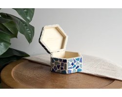 LC DIY Set- Sieraden Kist Mozaïek Blauw