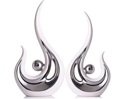 LCCCK Moderne abstracte kunst, woonaccessoires, accenten, moderne beelden, salontafeldecoratie voor de woonkamer, tafeldecoratie voor de eetkamer, keramische sculpturen en zilveren snuisterijen voor