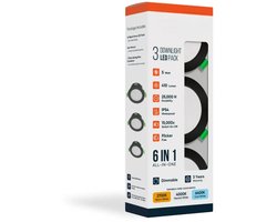 LDS - LED inbouwlamp - 5W - Aanpasbare Kleur CCT - 2700K/4000K/6400K - 410 Lumen - DIMBAAR - Rond - Mat Zwart - Buiten Diameter 85 mm - Set van 3 inbouwlamp - IP54 - Badkamer - Woonkamer - Keuken