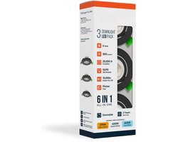LDS - LED inbouwlamp - 6W - Aanpasbare Kleur CCT - 2700K/4000K/6400K - 500 Lumen - DIMBAAR - Rond - Mat Zwart - Buiten Diameter 85 mm - Set van 3 inbouwlamp - IP20 - Woonkamer - Keuken