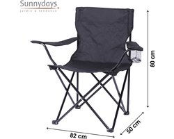 LE CAMPING" STOEL ZWART 82X50XH80CM