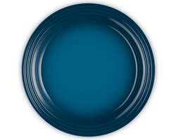 Le Creuset 4 aardewerken dinerborden Deep Teal 27cm