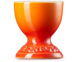 Le Creuset 6 aardewerken eierdopjes Oranjerood