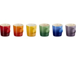 Le Creuset Aardewerk Regenboog Espresso Mokken | 100ml | 6 stuks
