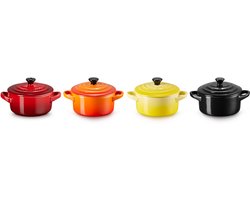 Le Creuset Aardewerken mini braadpannetjes set van 4 stuk Fire & Flame