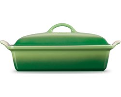 Le Creuset aardewerken rechthoekige ovenschaal met deksel - 33 cm / 3.8 liter - bamboo