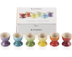 Le Creuset Aardewerken Regenboog set eierdopjes per 6