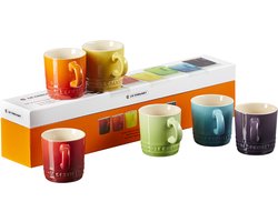 Le Creuset Aardewerken Regenboog set espressokopjes per 6 100ml