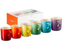 Le Creuset Aardewerken Regenboog set mokken per 6 350ml