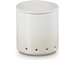Le Creuset bewaarpotje voor knoflook aardewerk meringue