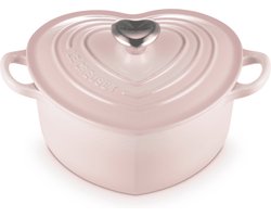 Le Creuset - Braadpan - Hart - in Geëmailleerd Gietijzer - met RVS Hartjesknop