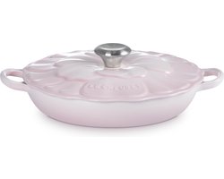 Le Creuset Braadpan Signature Campagnard Bloesem Shell Pink – Ø 26 cm / 2,2 Liter – Lage, Brede Gietijzeren Pan – Zachte Roze Bloesemkleur – Voor Groentegerechten, Risotto of Eenpansmaaltijden – Inductie- en Ovenbestendig