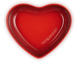 LE CREUSET - Diep Bord Hart in Aardewerk - CERISE