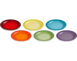 Le Creuset - Dinerborden - regenboog - set van 6 stuks
