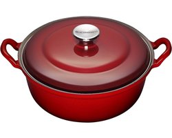 Le Creuset Faitout Braadpan - 6,6 l - Ø 32 cm - Kersenrood