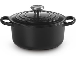 Le Creuset Gietijzeren ronde braadpan Mat Zwart 20cm 2,4l