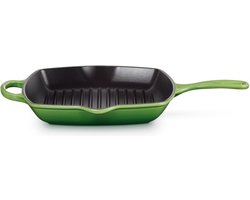 Le Creuset - gietijzeren vierkante grillpan - 26cm - Bamboo Groen