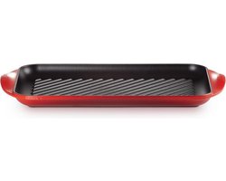 Le Creuset - Grillpan - Extra breed - Geribbeld - Kersenrood