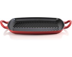 Le Creuset Grillplaat Signature - Kersenrood - 30 x 27 cm - Geëmailleerd Gietijzer - Geschikt voor Alle Warmtebronnen, inclusief Inductie en Oven - Vaatwasserbestendig - Levenslange Garantie