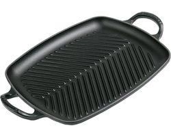 Le Creuset Grillplaat Signature - Mat Zwart - 30 x 27 cm - Geëmailleerd Gietijzer - Geschikt voor Alle Warmtebronnen, inclusief Inductie en Oven - Vaatwasserbestendig - Levenslange Garantie