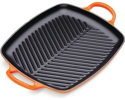 Le Creuset Grillplaat Signature - Oranjerood - 30 x 27 cm - Geëmailleerd Gietijzer - Geschikt voor Alle Warmtebronnen, inclusief Inductie en Oven - Vaatwasserbestendig - Levenslange Garantie