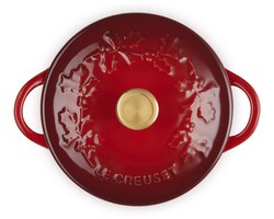 Le Creuset Holly Mini Braad- Stoofpan 10cm Aardewerk Kersenrood