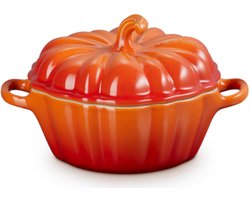 Le Creuset - Mini-Braad-/Stoofpan - "Pompoen" - in Aardewerk - 16 Cm Oranjerood