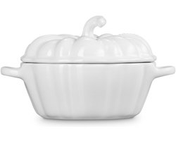Le Creuset - Mini-Braad-/Stoofpan - "Pompoen" - in Aardewerk - 16 Cm Wit