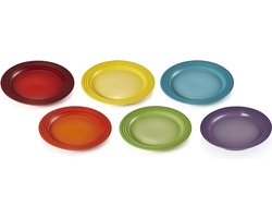 Le Creuset Ontbijtbord / Dessertbord - Rainbow - ø 22 cm - 6 stuks