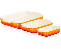 Le Creuset - Ovenschaal Classic Oranjerood - Set van 3 Stuks