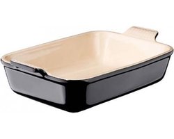 Le Creuset Ovenschaal Heritage - Ebbenzwart - 19 x 14 cm / 1.1 liter