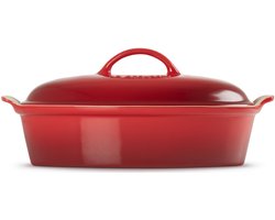 Le Creuset Ovenschaal Ovaal met Deksel 36 cm / 3,8 Liter Kersenrood