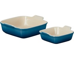 Le Creuset - Ovenschaal Vierkant - Set Van 2 Stuks - Deep teal