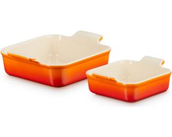 Le Creuset - Ovenschaal Vierkant - Set Van 2 Stuks - Oranje