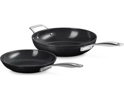 ​Le Creuset Pannenset Essential Non-Stick Ceramic - Koekenpan Ø 24 cm en Sauteuse Ø 28 cm - Keramische Antiaanbaklaag - Geschikt voor Alle Warmtebronnen, Inclusief Inductie ​