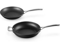 Le Creuset - Pannenset - Les Forgées TNS - 1x koekenpan ø 24 en 1x Sauteerpan 28 cm - Standaard anti-aanbaklaag