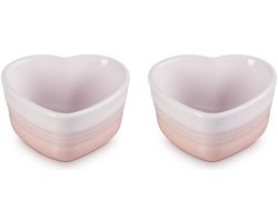 Le Creuset Ramekin Hart 11cm/0,3 Liter set van 2 stuks Shell Pink