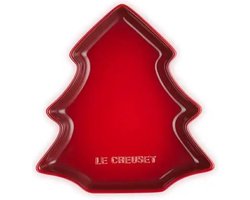 Le Creuset Serveerschaal Kerstboom 19cm Kersenrood Aardewerk