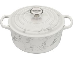 Le Creuset Signature Braad-/ stoofpan 24 cm - Marble White