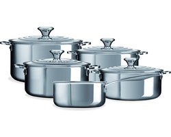 Le Creuset Signature Pannenset - Kookpannen met deksel - 5-delig - RVS - Inductie