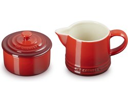 Le Creuset Suiker- en Melkset Kersenrood
