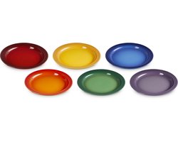 Le Creuset Vancouver Dinerborden 27 cm Regenboog Kleuren Set Van 6