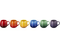 Le Creuset Vancouver Mokken Coupe 320 ml Regenboog Kleuren Set Van 6